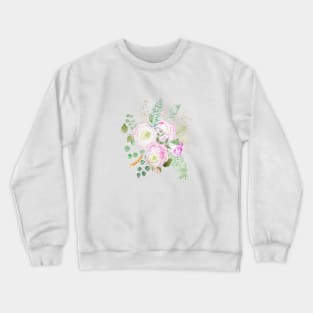 pink eustoma flowers watercolor Crewneck Sweatshirt